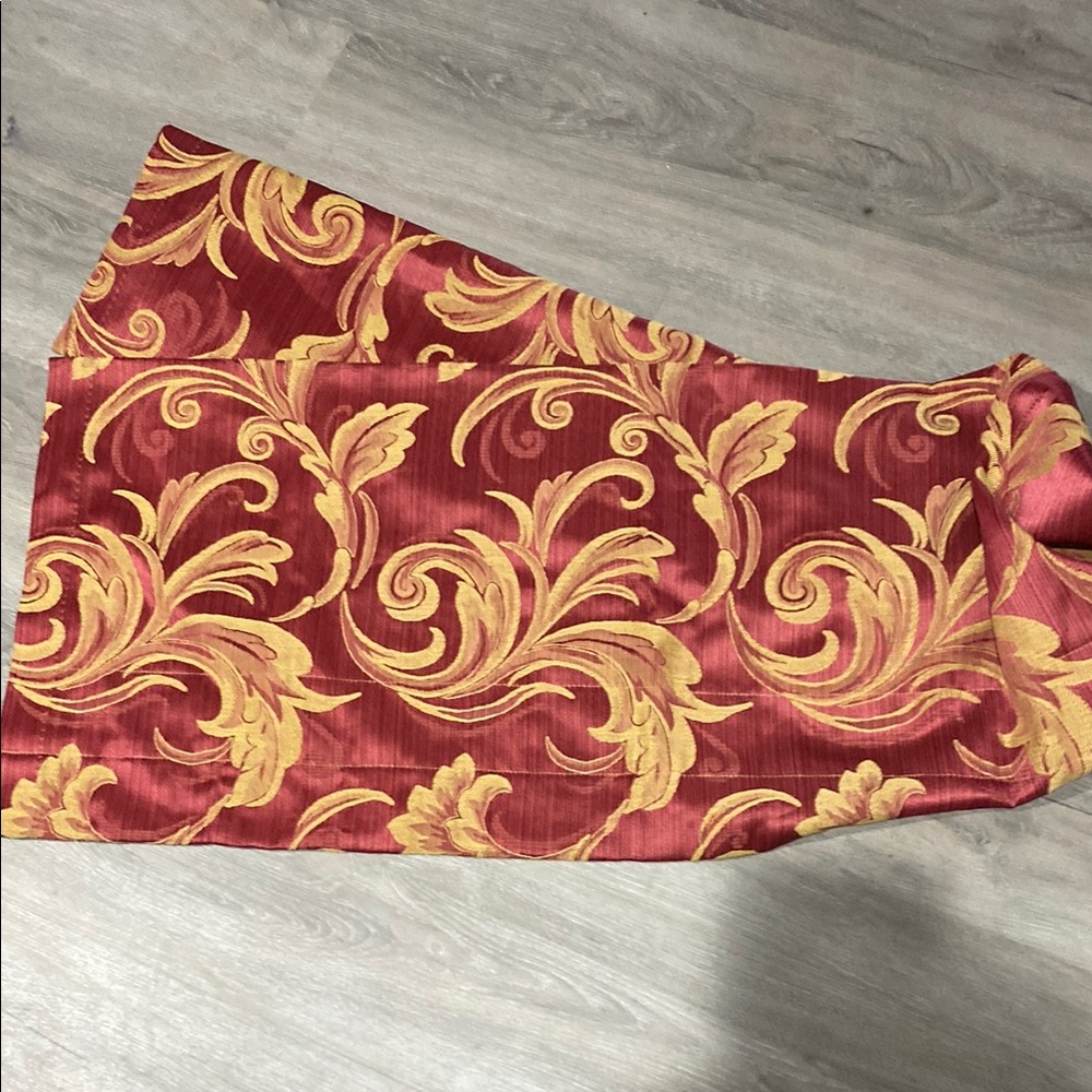 Elegant Red and Gold Patterned beautiful balance 
7’ x 18”